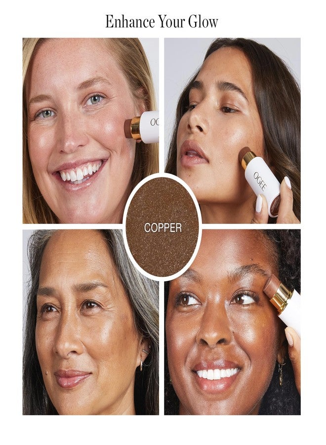 Ogee Sculpted Face Stick (COPPER - RADIANT COCOA) Certified Organic Bronzer Stick & Contour Makeup - Multi-Use Bronzer Stick for Face - Image 2