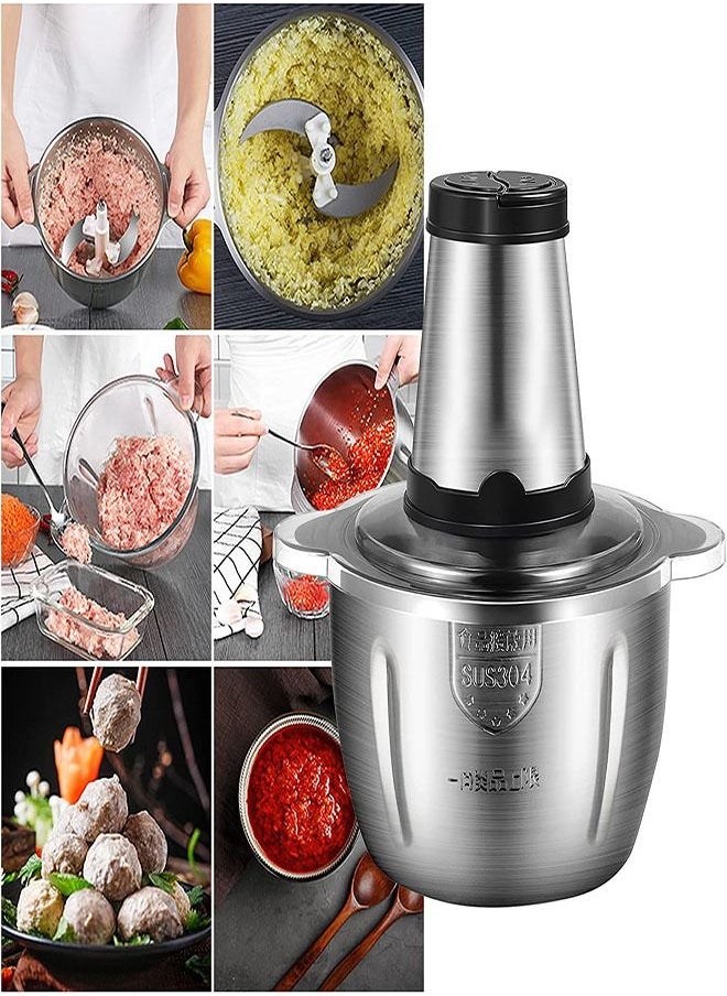 Arabest Electric Meat Grinder 2L Multi Function Stainless Steel Kitchen Food Processor for Meat Vegetables Onion Garlic Fruits Nuts 2-Speed Control Food Chopper  - Image 2