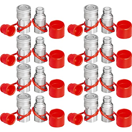 Bestauto Hydraulic Quick Connect 1/2 Body with 1/2" NPT Thread Hydraulic Coupler 4 Pairs Hydraulic Coupling Quick Connect 45.5 L/min Hydraulic Quick Coupler (ISO 16028) - Image 1