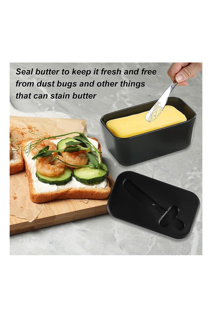 Butter Dish with Lid and Knife, Butter Dishes, Butter Dish Butter Container, Butter Dishes with Butter Knife, Lightweight Unbreakable Plastic Butter Holder Tray for Countertop Kitchen Accessories - Image 2