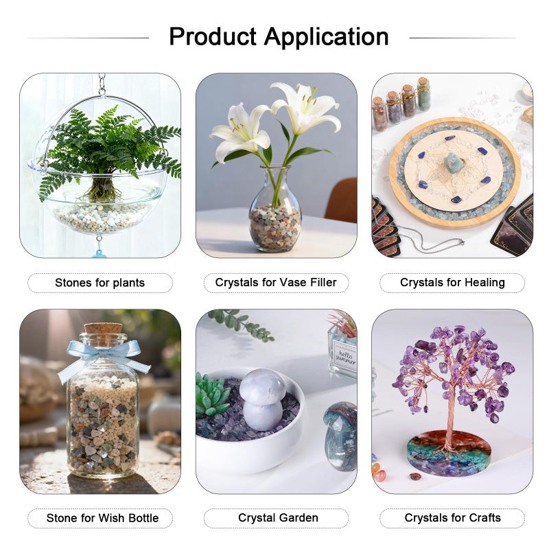 SUNYIK Black Agate Tumbled Chips Stone Crushed Pieces Irregular Shaped Stones 1pound(about 460 gram) - Image 2