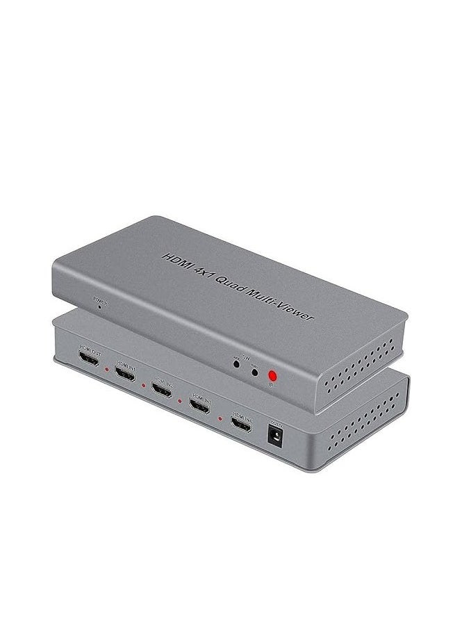 Microware - Microware Video 4x1 HDMI Quad Multi-Viewer with Seamless Switcher Selector 3D 1080p, 4x1 PIP Mode Multi-Viewer (4X1 Multi-Viewer, Silver) - Image 1