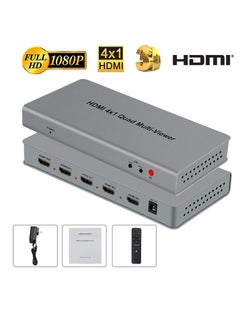 Microware Microware Video 4x1 HDMI Quad Multi-Viewer with Seamless Switcher Selector 3D 1080p, 4x1 PIP Mode Multi-Viewer (4X1 Multi-Viewer, Silver)  - Image 2