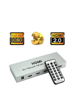 Microware Microware Video 4x1 HDMI Quad Multi-Viewer with Seamless Switcher Selector 3D 1080p, 4x1 PIP Mode Multi-Viewer (4X1 Multi-Viewer, Silver)  - Image 3