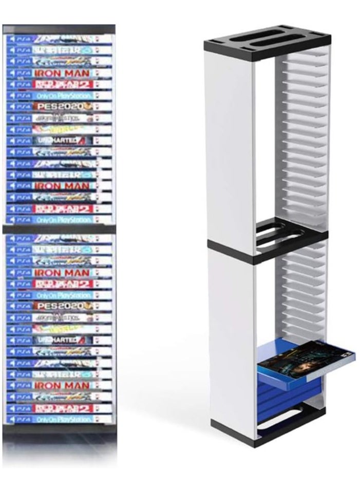 Generic - Nargos Video Game Storage Stand Tower for PS5/ PS4/ PS3/ Xbox Series S & X/ Xbox one Game and Blu Ray Case Storage, Universal Movie/Game Disc Holder Vertical Stand Organizer Tower - Image 1