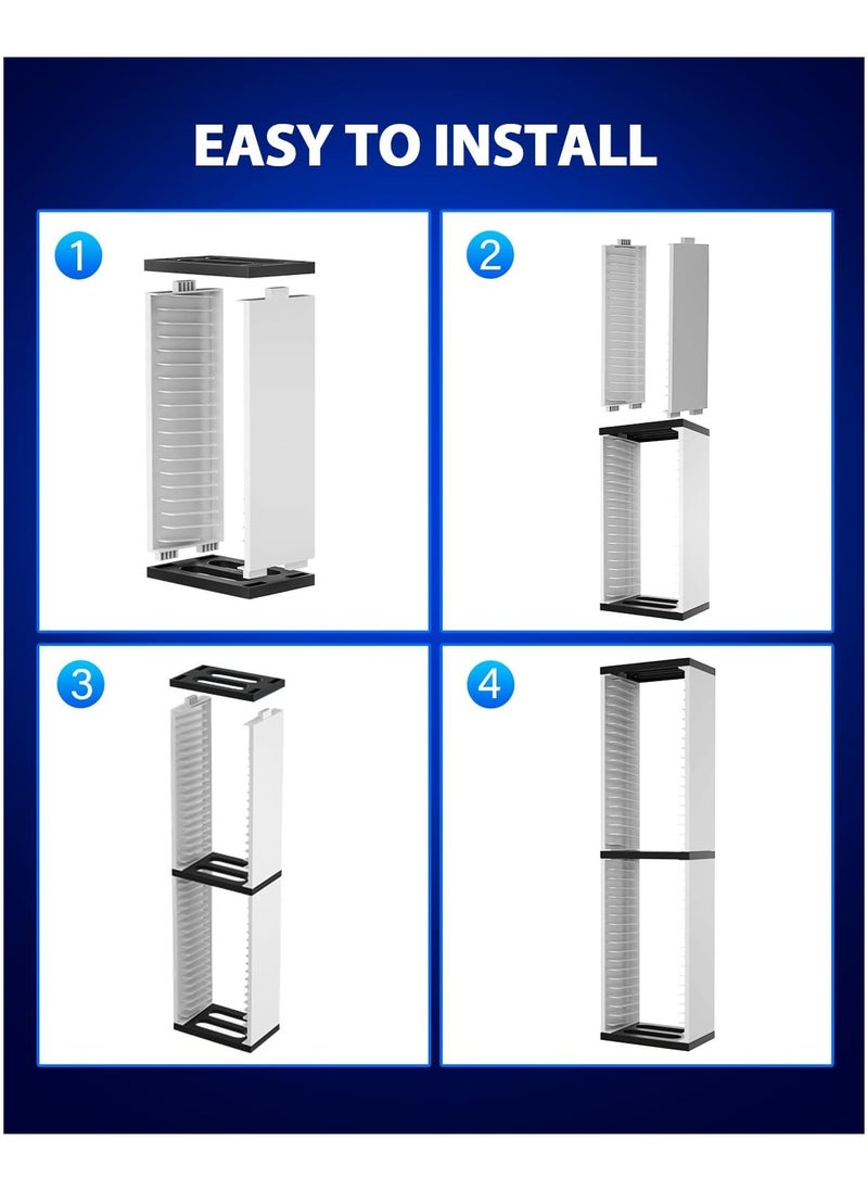 Generic - Nargos Video Game Storage Stand Tower for PS5/ PS4/ PS3/ Xbox Series S & X/ Xbox one Game and Blu Ray Case Storage, Universal Movie/Game Disc Holder Vertical Stand Organizer Tower - Image 1