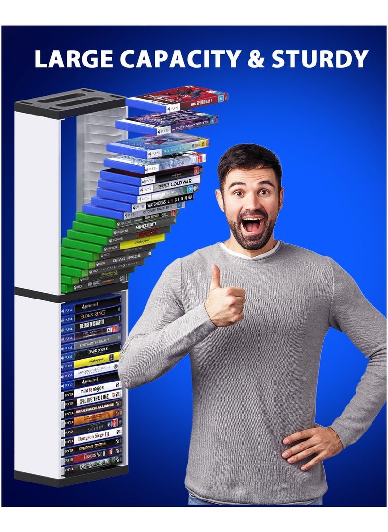 Generic - Nargos Video Game Storage Stand Tower for PS5/ PS4/ PS3/ Xbox Series S & X/ Xbox one Game and Blu Ray Case Storage, Universal Movie/Game Disc Holder Vertical Stand Organizer Tower - Image 1