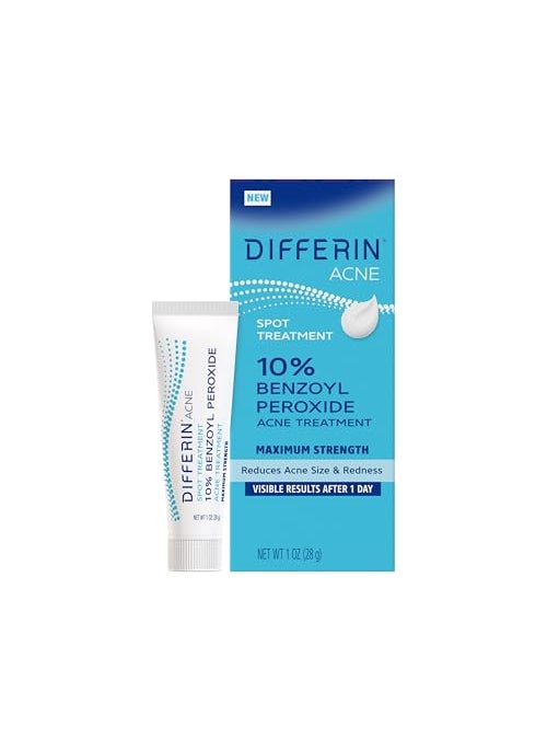 differin Differin Acne Spot Treatment with 10% Benzoyl Peroxide, Maximum Strength OTC Acne Treatment, Fast Acting Spot Treatment for Face, 1 oz 