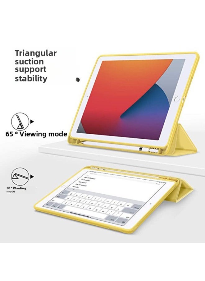 Generic - Ipad Protective Case Air5 With Pen Slot Pro11 30% Fold 12.9 Inch TPU Soft 9 Generation 10.2 Leather Case For Application-Color:Black-Applicable Models:ipad Pro 12.9(2020) - Image 1