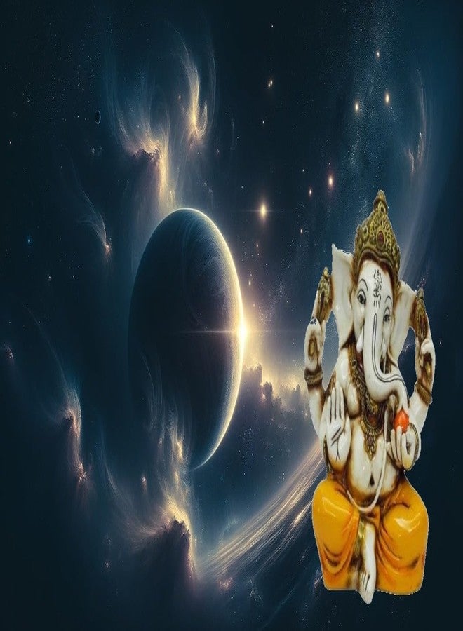 Lightahead® The Blessing. Lord RAJA Ganesh GANPATI Statue of Elephant Hindu GOD in Color & Gold Made from Marble Powder in India - Image 3