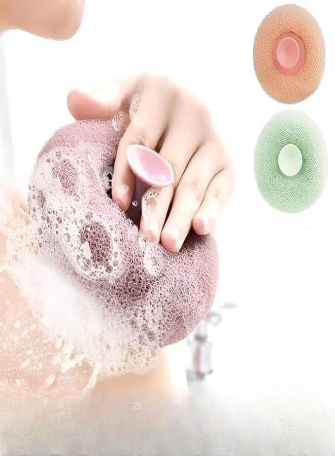 Trujve Loofah for Bathing Sponge with Soft Silicone Massager And Scrubber for All Type of Skin Wash Scrub for Bathing, Bath Scrubber (2pcs) - Image 3