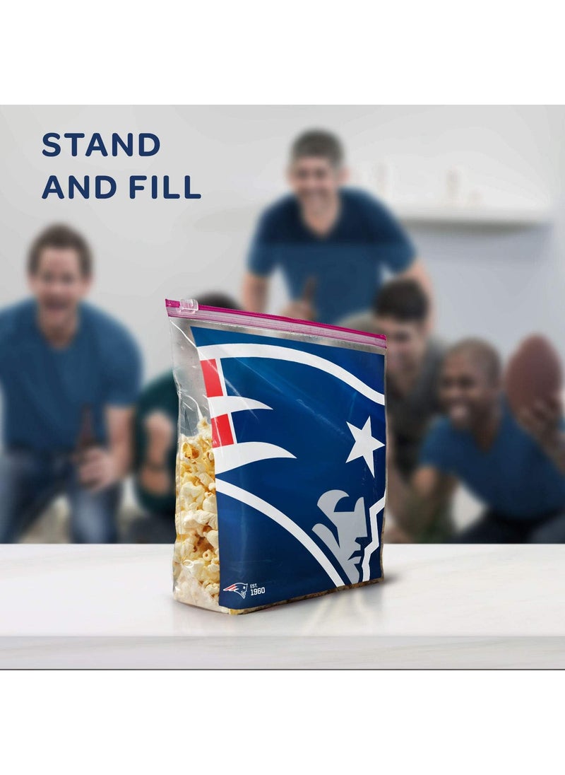 Ziploc Ziploc Slider Storage Gallon Bag Great for Grabandgo Snacking Tailgating or homegating 20 Count NFL New England Patriots  - Image 3