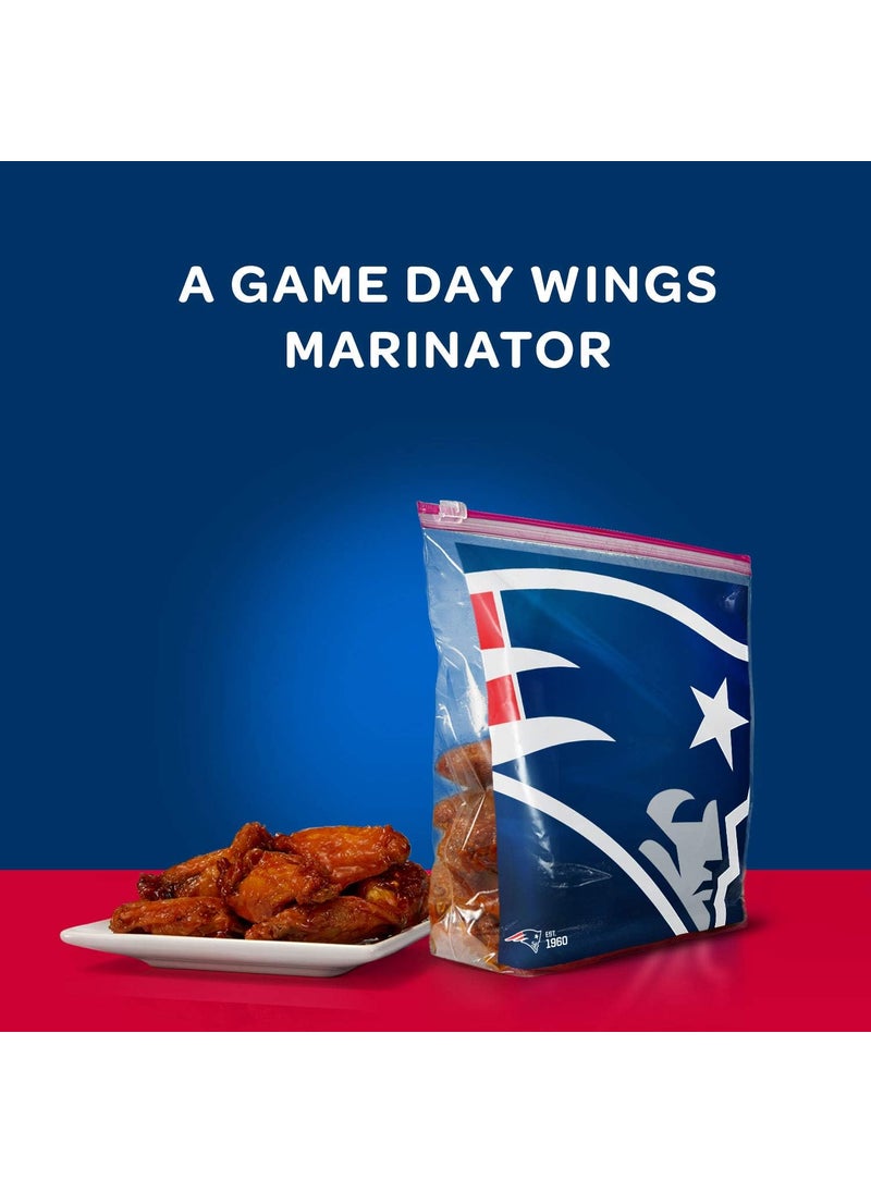 Ziploc Ziploc Slider Storage Gallon Bag Great for Grabandgo Snacking Tailgating or homegating 20 Count NFL New England Patriots  - Image 4