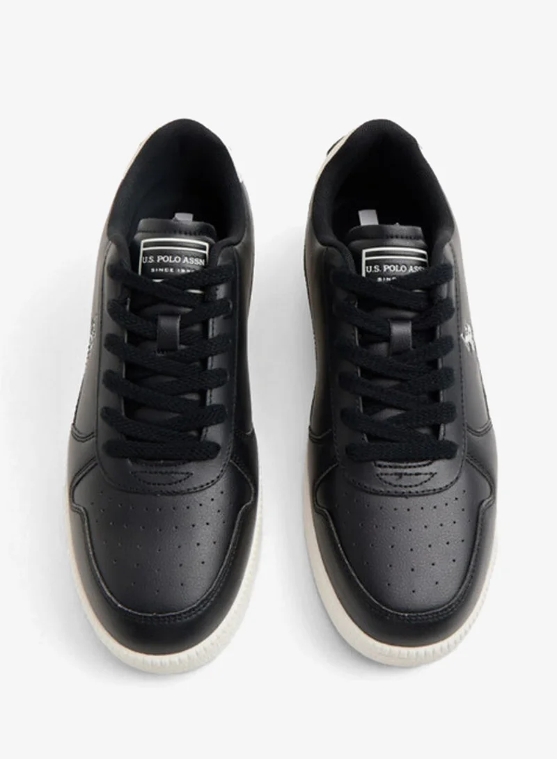 U.S. Polo Assn. black Men's Black Casual Sneakers – Premium Lace-Up Lifestyle Shoes | Lightweight Comfortable Walking Shoes | Everyday Fashion Sneakers for Men | Best Price UAE