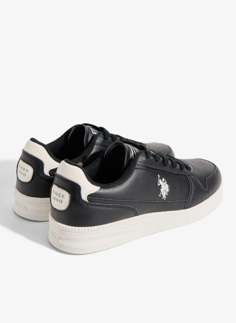 U.S. Polo Assn. black Men's Black Casual Sneakers – Premium Lace-Up Lifestyle Shoes | Lightweight Comfortable Walking Shoes | Everyday Fashion Sneakers for Men | Best Price UAE
