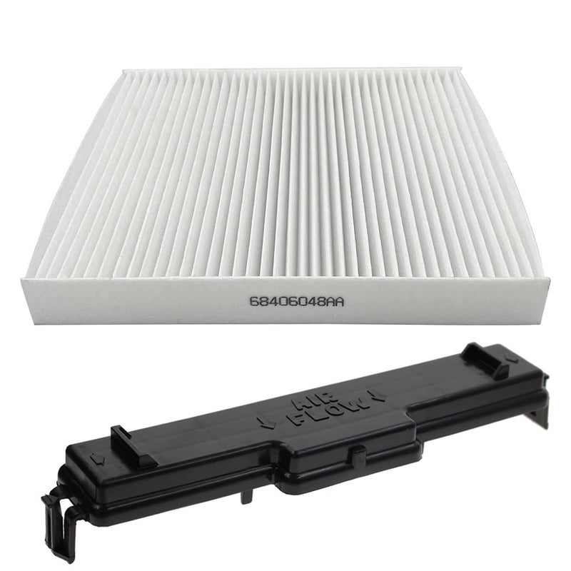 Ram Cabin Air Filter & Filter Access Door Compatible with Dodge Ram 1500 2500 3500 4500 5500 Avenger Caliber Journey Compass Patriot Chrysler 200 68318365AA Filter 68406048AA
