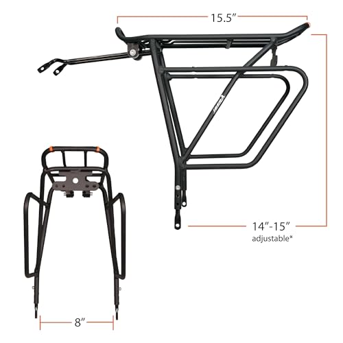 Ibera Bike Rack - Bicycle Touring Carrier Plus+ for Disc Brake Mount, Frame-Mounted for Heavier Top & Side Loads, Height Adjustable for 26"-29" Frames - Image 3