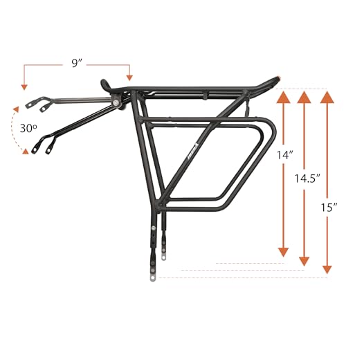 Ibera Bike Rack - Bicycle Touring Carrier Plus+ for Disc Brake Mount, Frame-Mounted for Heavier Top & Side Loads, Height Adjustable for 26"-29" Frames - Image 4