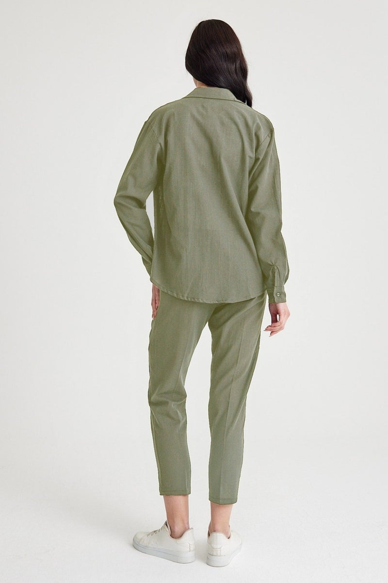 Barbora Linen Casual Two Piece Suit Pants Shirt LN21HAKIA7  - Image 2