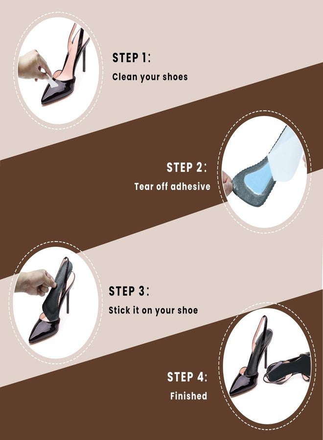 Gabrella 4 Pairs High Heel Shoe Inserts for Women, LinersShock & Sweat, Invisible Adhesive Cushion Non-Slip Insoles Arch Support for Dress Shoes Flats Boots Sandals, Fits Women 5-8 Size - Image 4