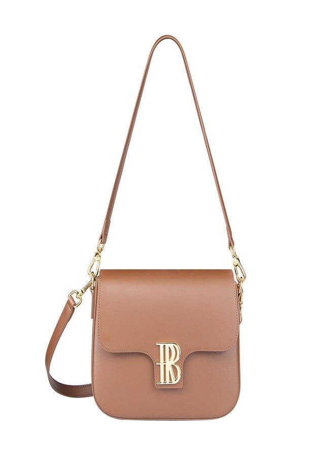 Royal Bagger Crossbody Box Bag for Women, Genuine Cowhide Leather, Elegant Small Shoulder Purse, Compact Daily Handbag 3245 (Brown) - Image 1