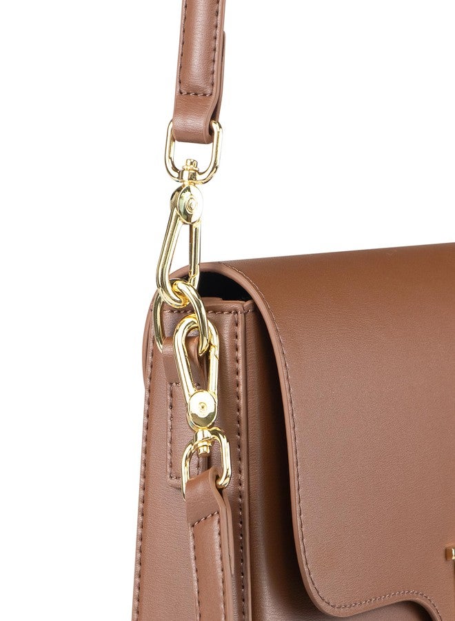 Royal Bagger Crossbody Box Bag for Women, Genuine Cowhide Leather, Elegant Small Shoulder Purse, Compact Daily Handbag 3245 (Brown) - Image 4