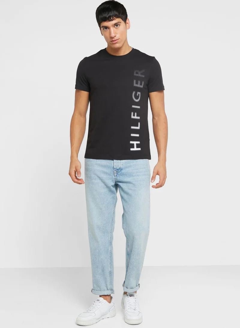 TOMMY HILFIGER Logo Printed Crew Neck T-Shirt
