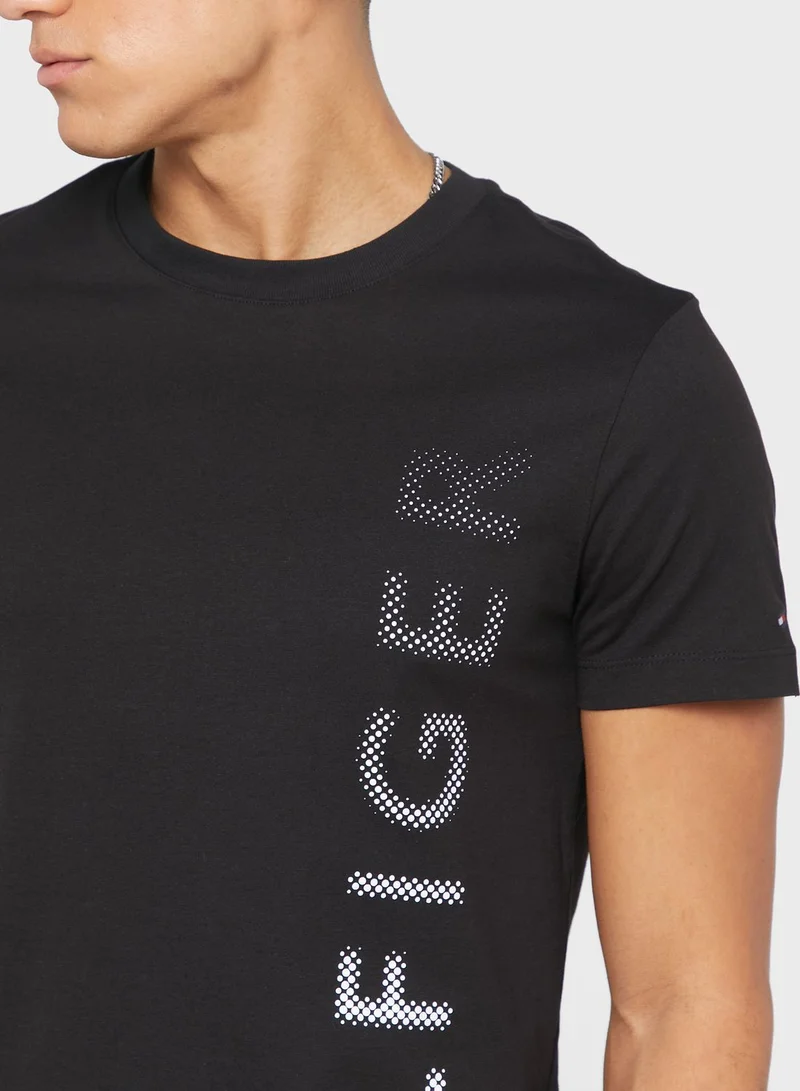 TOMMY HILFIGER Logo Printed Crew Neck T-Shirt