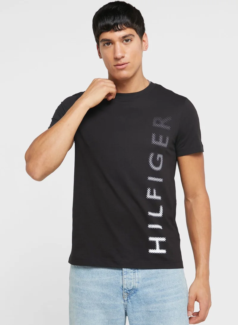 TOMMY HILFIGER Logo Printed Crew Neck T-Shirt