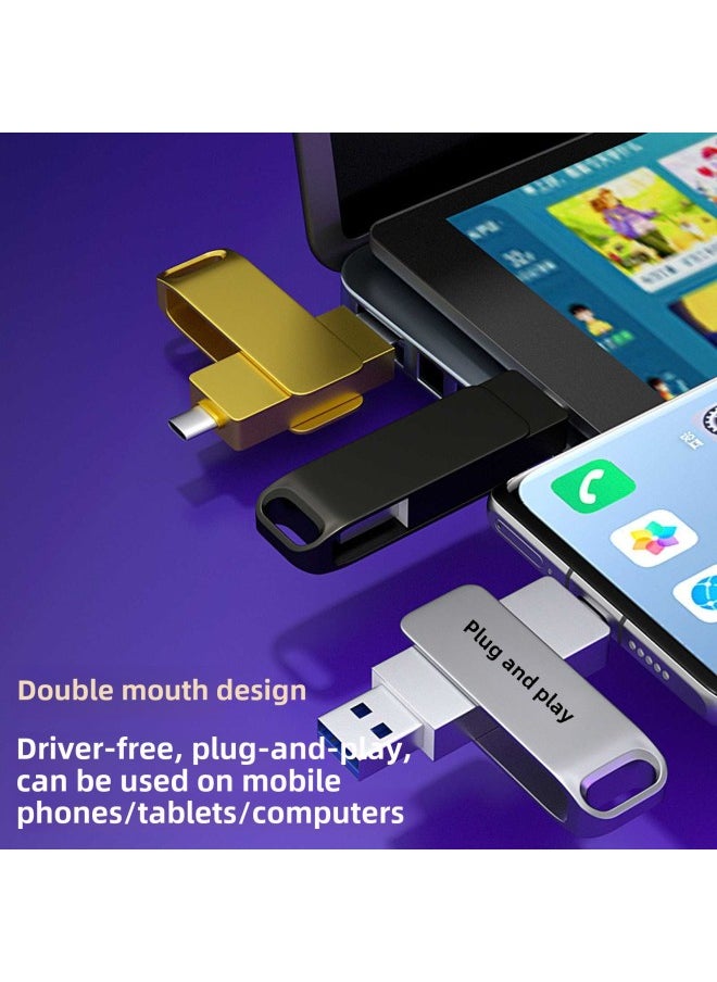 Generic Metal Rotating U Disk Printing LogoType-c Mobile Phone USB Computer High Speed 128g Large Capacity Gifts
Wholesale-Color:Black Usb2.0-Capacity:16GB  - Image 3