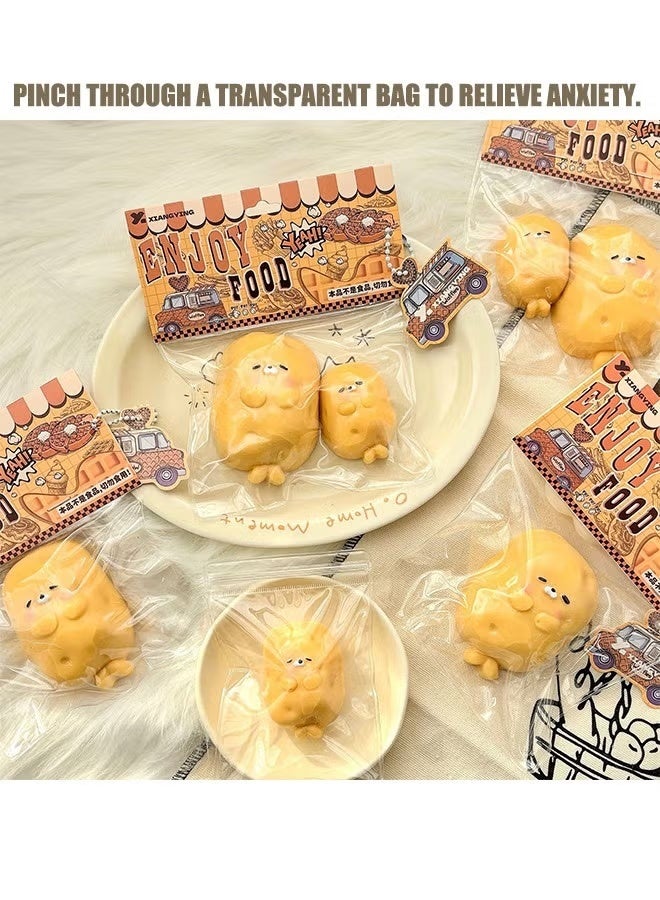 2 pcs Potato Seal Squishy Toys, Novelty Decompress Toys, Stress Ball TPE Sensory Toys for Relieving Fidget Rising, Opp Packaging Gift (Yellow) - Image 3