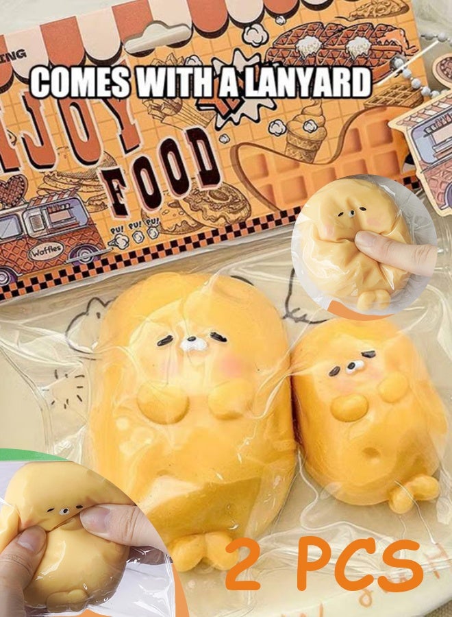 2 pcs Potato Seal Squishy Toys, Novelty Decompress Toys, Stress Ball TPE Sensory Toys for Relieving Fidget Rising, Opp Packaging Gift (Yellow) - Image 1