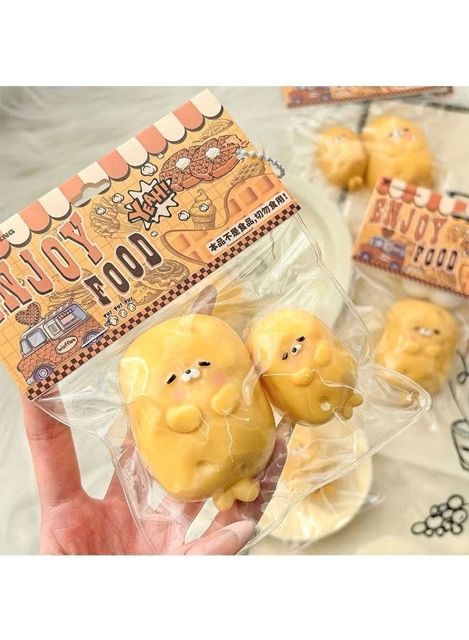 2 pcs Potato Seal Squishy Toys, Novelty Decompress Toys, Stress Ball TPE Sensory Toys for Relieving Fidget Rising, Opp Packaging Gift (Yellow) - Image 5