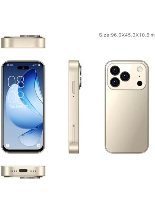 سويس هاتف SOYES XS17 Mini الذكي، يدعم شبكة 4G Light، شريحتين SIM، ذاكرة وصول عشوائي 8 جيجابايت، سعة تخزين 512 جيجابايت، هاتف ذكي فائق النحافة (ذهبي) - Image 2