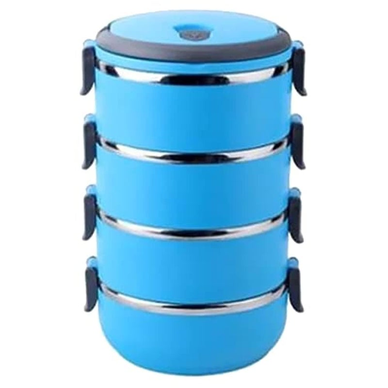 Generic 4 Tier Lunch Box Set- Blue