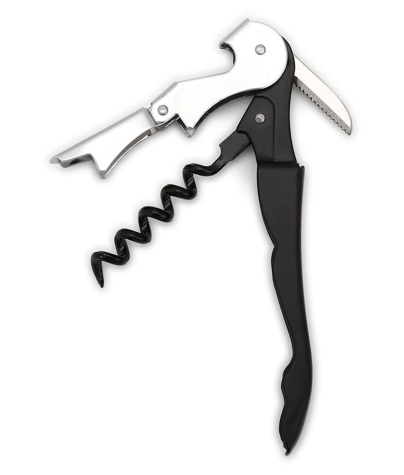Dynore Stainless Steel Wine Cork Screw Sommelier Knife Style W/Bottle Opener, Black, Medium (DS_1229) - Image 5