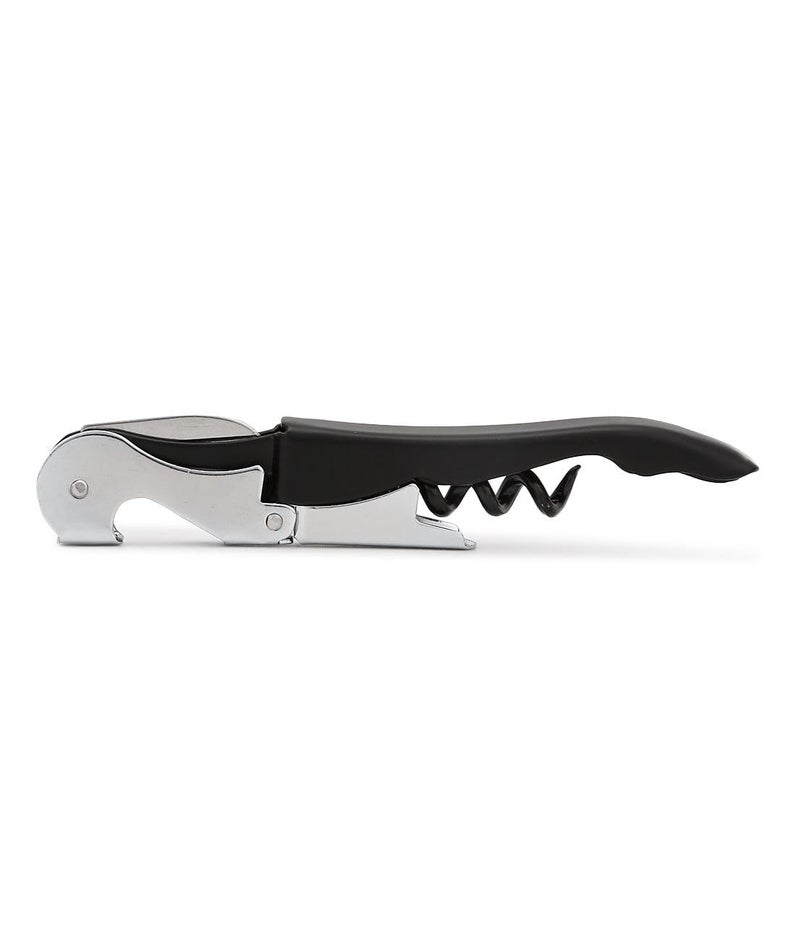 Dynore Stainless Steel Wine Cork Screw Sommelier Knife Style W/Bottle Opener, Black, Medium (DS_1229) - Image 2