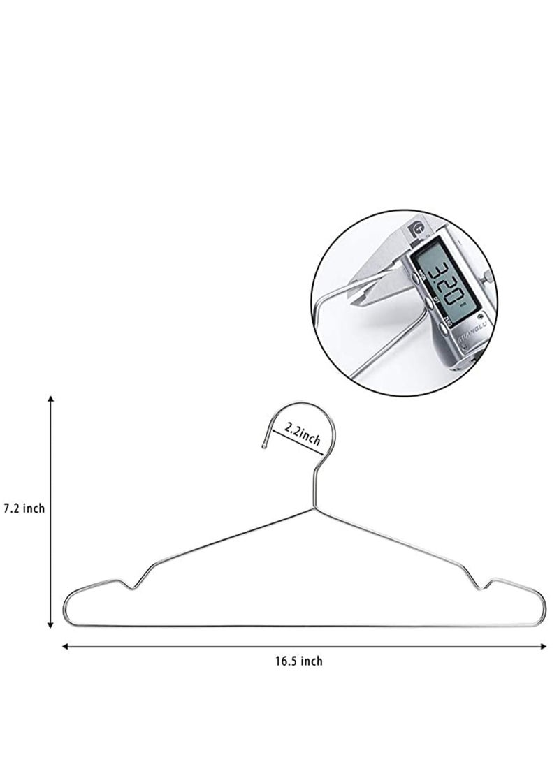 Zikra Coat Hangers Clothes 10 Pack Wire Hangers Heavy Duty Stainless Steel Hangers with Non Slip Grooves, Shirt, Clothes Ultra Thin Metal Hangers Space Saving Clothing Hanger 16.5 Inch - Image 4