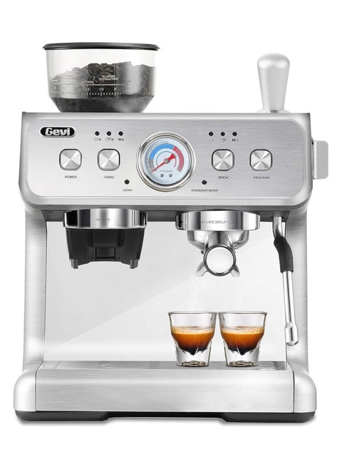 Espresso Machine With Grinder & Steam Wand – All in One Espresso Maker & Latte Machine for Home Dual Heating System-20Bar Semi Automatic