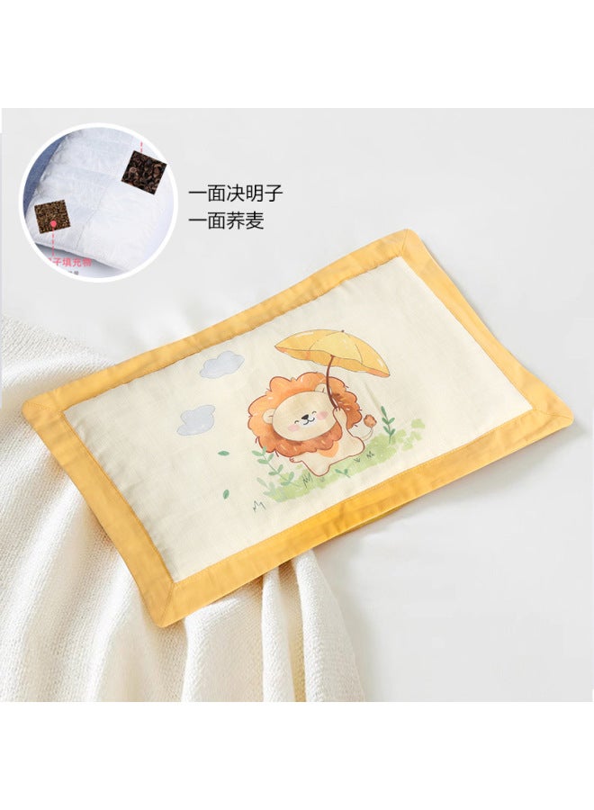 Buckwheat Pillow Cassia Seed Infant Cotton Gauze Pillowcase Pillow Children's Pillow Core Breathable Sweat-absorbing Four Seasons