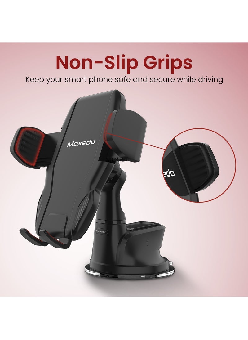 Moxedo Moxedo Magnetic Car Mount Phone Holder Dashboard/ Windshield Suction Base Adjustable 360 Degree Rotation Compatible for iPhone 13/12/12 Pro/12 Pro Max/11Pro, Samsung Galaxy S20/S10+  - Image 2