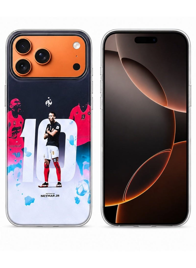 Lacoz Football Theme Neymar Jr Printed Slim Fit Anti-Scratch Back Case with Precision Cut-Outs and Comfortable Grip Shockproof Protective Cover Compatible With iPhone 15 Pro Max - Image 1