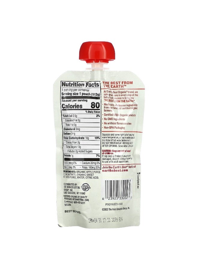 EARTHS BEST Earth's Best, Organic Baby Food Puree, 6+ Months, Sweet Potato & Apple, 4 oz (113 g) - Image 2
