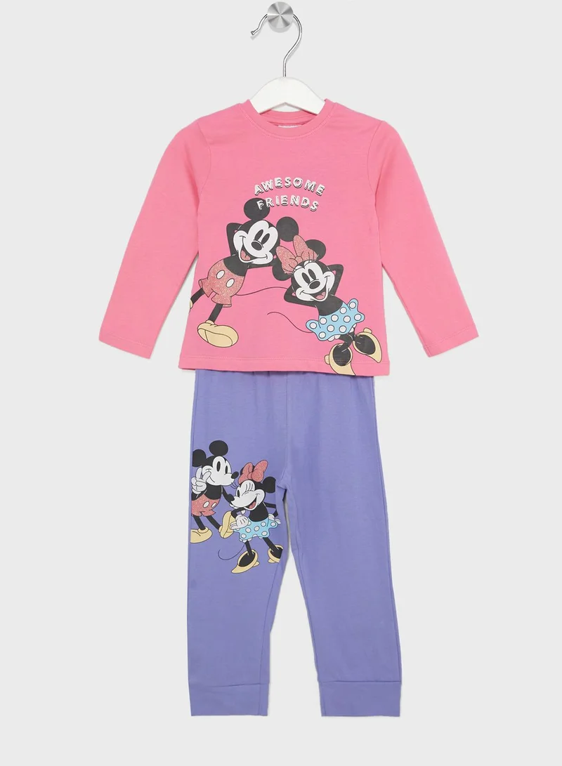 أوربان هول Kids Minnie Mouse Printed T-Shirt & Pyjama Set
