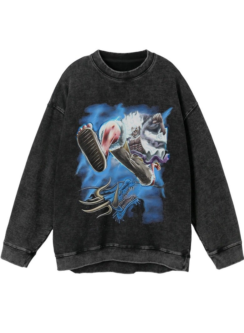 KUYING New One Piece Casual Loose Round Neck Hoodie  - Image 1