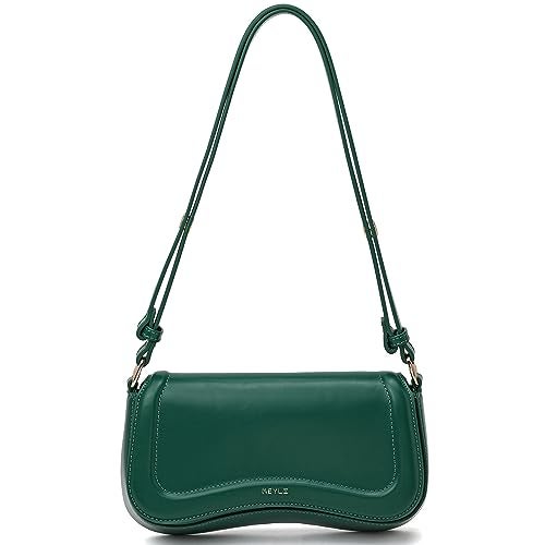 Keyli Shoulder Bag for Women mini Crossbody Purses Retro Classic Handbag Waterproof Vegan Leather Clutch Tote Hobo Purse Designer Bags with Adjustable Strap Green - Image 1