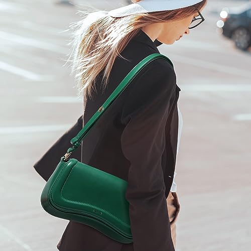 Keyli Shoulder Bag for Women mini Crossbody Purses Retro Classic Handbag Waterproof Vegan Leather Clutch Tote Hobo Purse Designer Bags with Adjustable Strap Green - Image 4