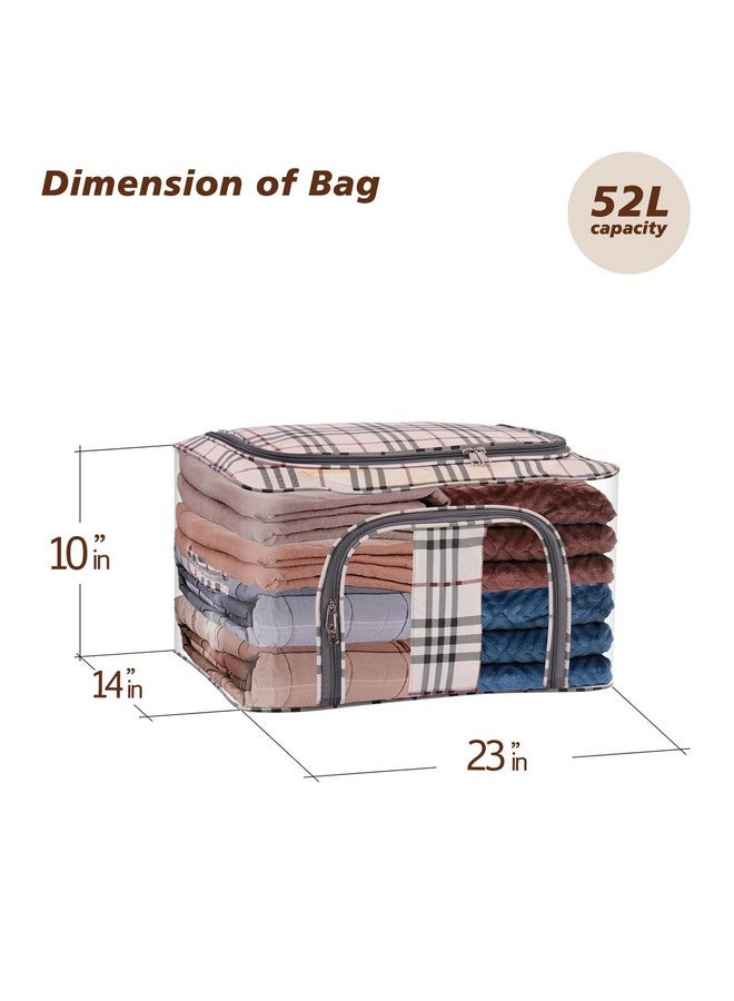 JD FRESH JD FRESH 6 Piece Transparent Storage Organizer for Clothes/Easy Accessible Zip Covers for Wardrobe Cloth/Organizer Bag for Sarees/Quilt/Blankets/Shirts/Jeans/Toys/T-shirts/Books/Sweater(52 Litre) - Image 2