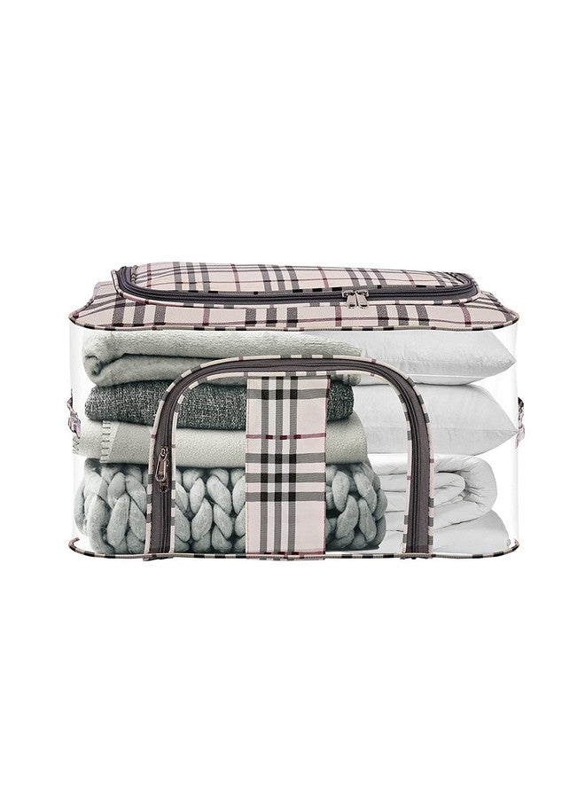 JD FRESH JD FRESH 6 Piece Transparent Storage Organizer for Clothes/Easy Accessible Zip Covers for Wardrobe Cloth/Organizer Bag for Sarees/Quilt/Blankets/Shirts/Jeans/Toys/T-shirts/Books/Sweater(52 Litre) - Image 1