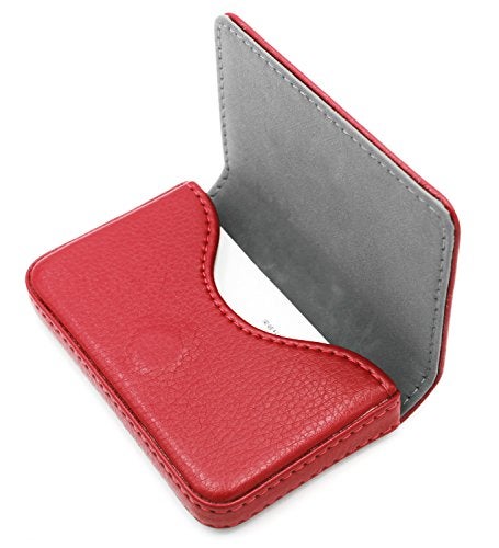 AI-DEE RFID Blocking Wallet - Minimalist Leather Business Credit Card Holder with Magnetic - Red - Image 1